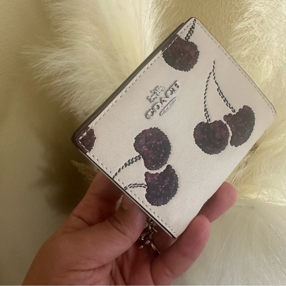 Coach Snap Wallet With Cherry Print - Picture 2 of 15